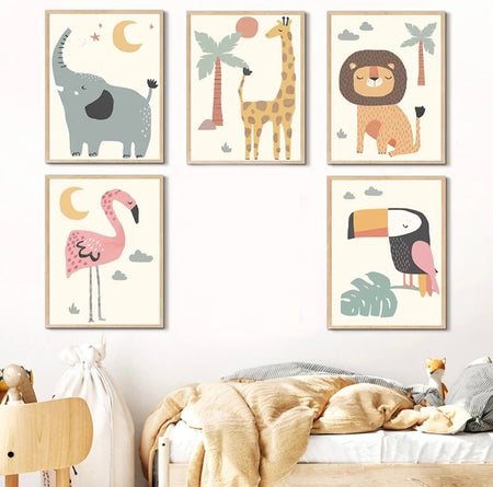 Animals Wall Decor on Canvas