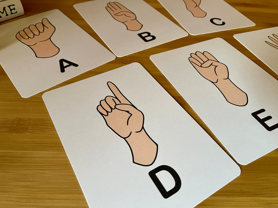 American Sign Language English Alphabet Flashcards